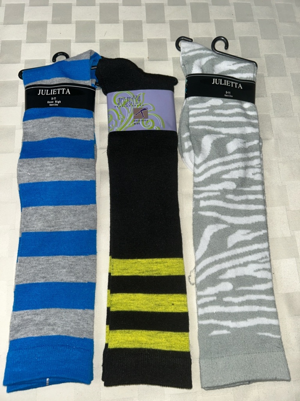 Women's Over-the-Calf Socks - Blue, Black, Gray